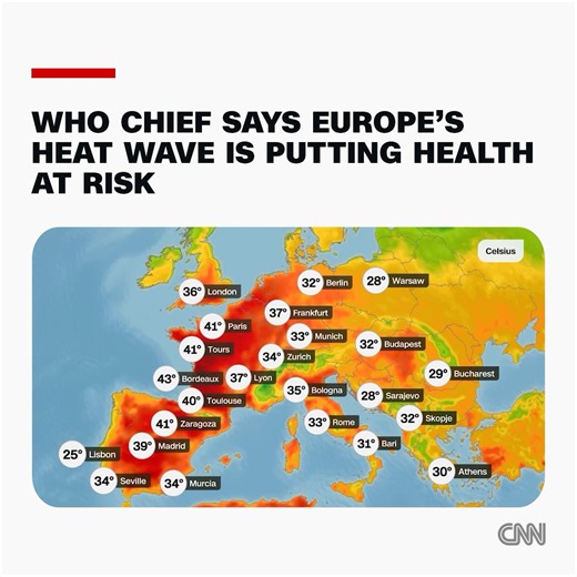 The World Health Organization has urged leaders to prioritize climate action amid this week's heat wave in Europe. Follow live updates. https://t.co/ojSxGsvItm