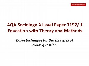 AQA A-Level Sociology Exam Hints and Tips - Video on how to answer the 6 questions on the education with theory and methods paper (7191/2) – ReviseSociology