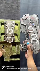 2.2K views · 192 reactions | Gears snub pistol prop is ready to go w/the armor ⚙️ Everything was painted and weathered with Plaid FX acrylic paints. Here is also an insight of how the ammo clip, prop gun parts are attached and function. Prop gun made from @sksprops HD foam Templates by LD Industries #gearsofwar #gears5 | Supa Dezz | Facebook