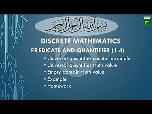 Universal quantifier counterexample in discrete math(1.4) -اردو / हिंदी