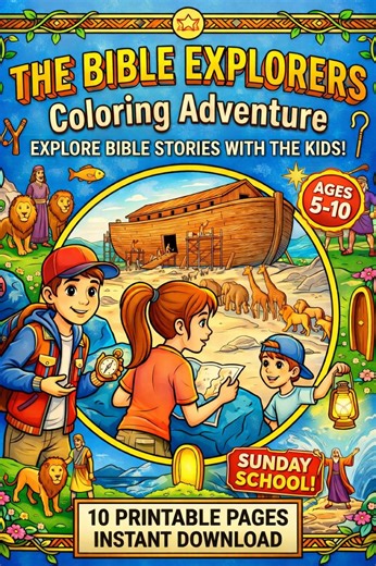 Bible Story Coloring Pages for Kids, Christian Coloring Book Printable, Noah Ark Moses Daniel Lions Nativity Bible Activity PDF - Etsy UK