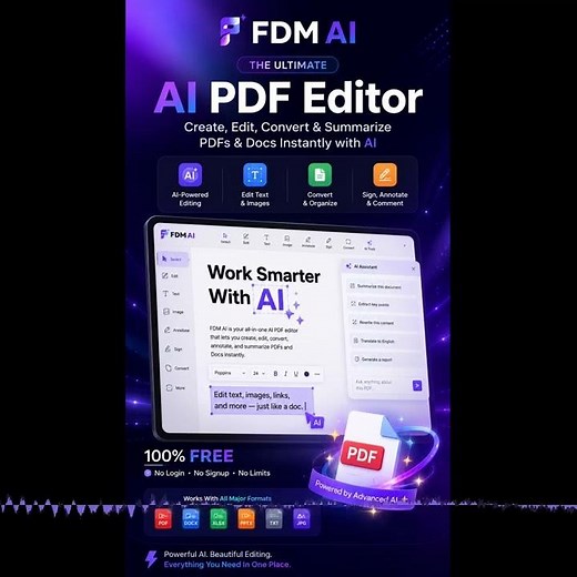 Free PDF Editor Online 2026 : Create, Edit and Convert PDFs And Docs