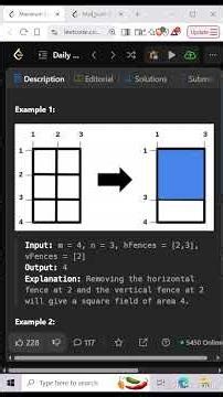 2975. Maximum Square Area by Removing Fences From a Field | Editorial | Leetcode #trending #viral