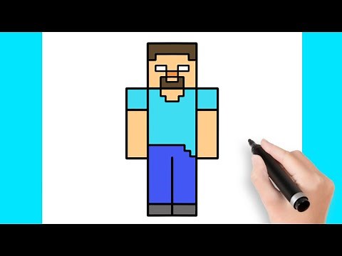 How to draw Herobrine - Minecraft
