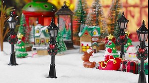 Honoson Christmas Village Accessories Christmas Mini Street Light Models Miniature Lamp Post Dollhouse Small Street Lamp, Age Over 6 Years(8 Pieces,Delicate Style)