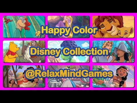 Happy Color app Disney Movies Scenes - Time Lapse Color by Number - Relax Mind Games