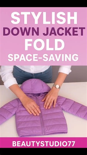 Stylish Way to Fold a Down Jacket 🧥✨ | USA Space-Saving Hack #Shorts #foldingclothes #stylishideas