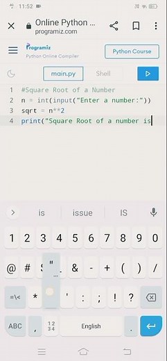 Find The Square of a number in Python
