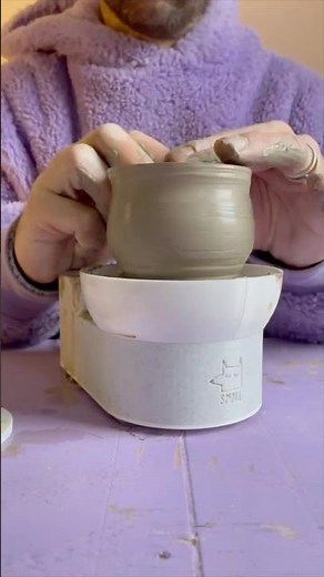 Throwing a Pottery Cup on a Small Pottery Wheel Pottery demo #pottery #craft #clay #ceramics #diy