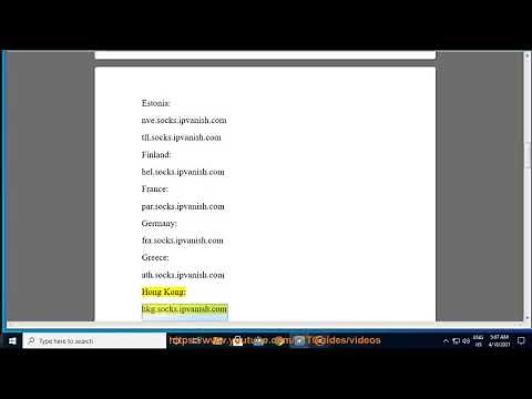 What are IPVanish SOCKS5 Proxy Server Addresses?