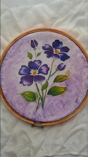 Easy floral silk painting for beginners | how to paint on silk #silkpainting #artshorts
