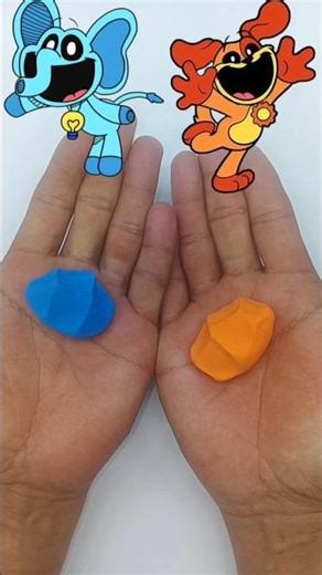 Blue and Orange Character Color Mix #satisfying #colormixing