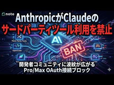 【piyo_feed🐤】AnthropicがClaude Pro/MaxのサードパーティツールをBANした理由｜OpenAIとの対照的な姿勢とは