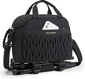 BAGSMART Camera Sling Bag, Portable Small Camera Bags for Photographers with Tripod Holder, Waterproof DSLR/SLR/Cute Camera Case for Women with Rain Cover, Compatible with Sony Canon Nikon, Black