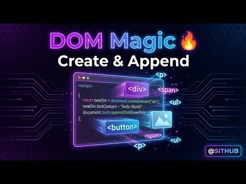 DOM Create & Append in JavaScript 🔥 | Learn Dynamic Elements in 5 Minutes