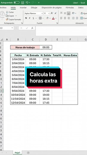 Cómo Calcular Horas Extras de Personal: Tutoriales de Excel en Perú