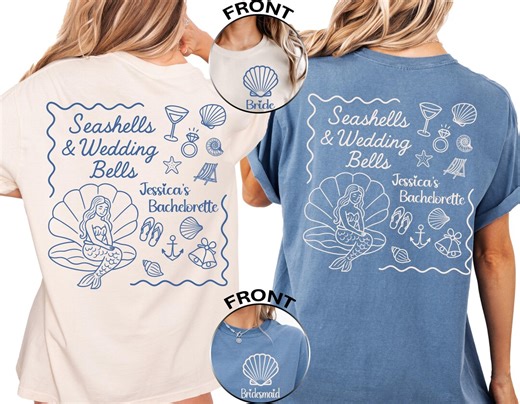 Custom Bachelorette Party Matching Shirts, Comfort Colors® Beach Wedding Bride Bridesmaid Tees - Etsy