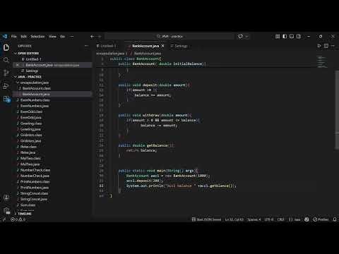 Encapsulation using realworld Banking example - Java