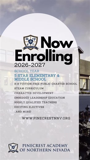 Pinecrest Academy on Instagram: "Now enrolling for the 2026-2027 school year. At Pinecrest Academy of Northern Nevada, we’re proud to offer a supportive environment, strong academics, and engaging programs that help students grow with confidence. If you’re exploring options for your child, we’d love for you to learn more. Visit pinecrestnnv.org/applynow Link is also in our bio."