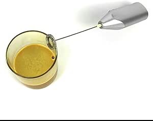 Mini Milk Frother, Mini Egg Whisk, silver or black, 2x10 inch