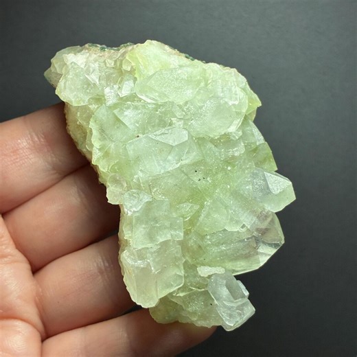 Green Apophyllite Crystal Cluster, India, Natural Specimen, 78gr