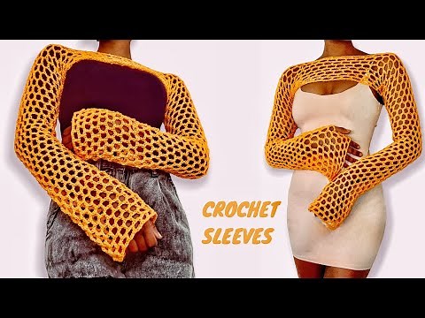 easy fishnet sleeves/shrug | crochet tutorial. ‪@ZxCrochets‬