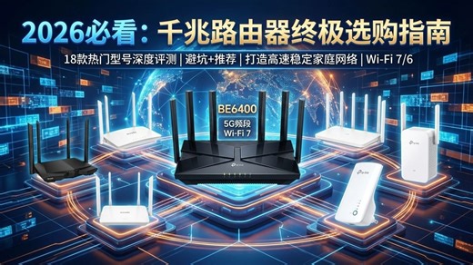 2026年千兆路由器选购攻略：避坑指南 18款热门型号推荐，从Wi-Fi 6到Wi-Fi 7，教你轻松挑选高性能千兆路由器，提升家庭网络体验！