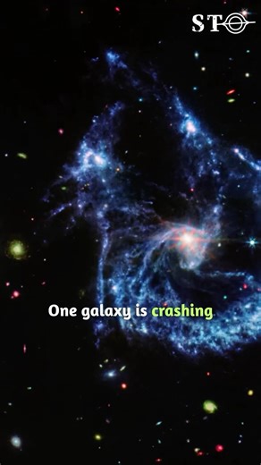 Zoom into Arp 107 — James Webb Space Telescope #shorts