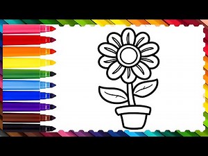 How to Draw a FLOWER POT Step-by-Step | Simple Flower Vase Drawing Tutorial for Beginners