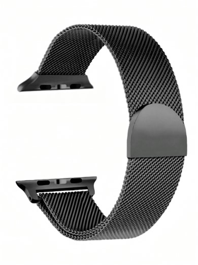 1 pièce Bracelet de montre en maille milanaise métallique classique unisexe, sportif et à la mode, compatible avec Apple Watch Série 11, 10, 9, tailles 45 mm, 49 mm, 38 mm, 40 mm, 41 mm, 42 mm, 44 mm, 46 mm, compatible avec Apple Watch Ultra/SE/11/10/9/8/7/6/5/4/3/2/1, bracelet de montre intelligent élégant noir | SHEIN