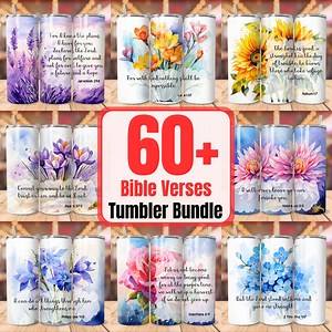 60  Bible Verses 20oz Tumbler Sublimation Design Bundle, Christian Quotes Tumbler, Motivational Faith, Tumbler Wraps PNG, God Tumbler - Etsy
