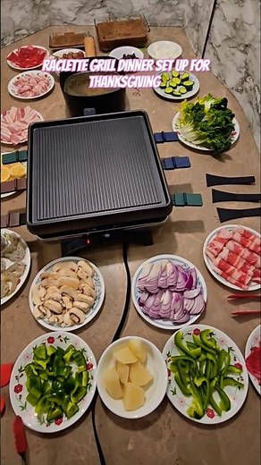 Raclette Grill Dinner Set Up For Thanksgiving#moreganda #raclette#raclettecheese#dinnerideas