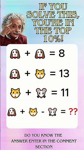 Can You Solve the Animal Math? 🐶🐱🐭 | Brain Puzzle Challenge!