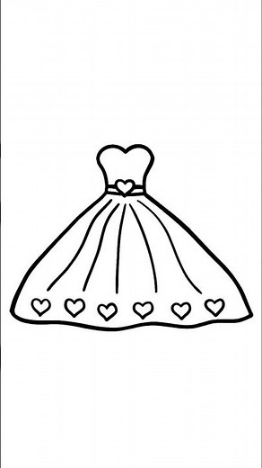 how to draw a dress easy step by step