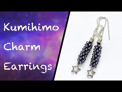 How to make kumihimo charm earrings