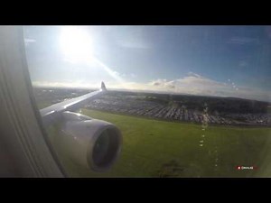 4K Bombardier CS100 Wingview Landing at Manchester