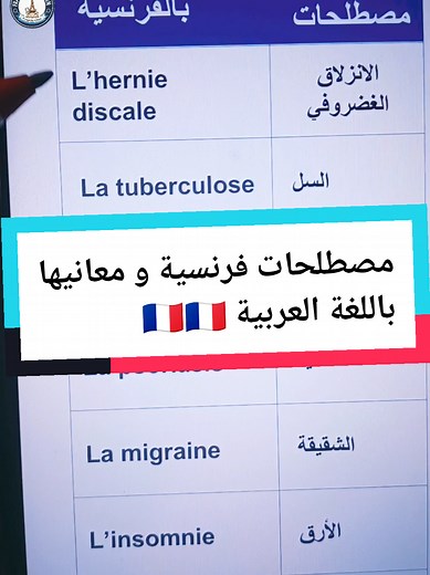 مفردات فرنسية مع ترجمتها للعربية