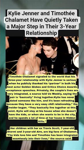 Kylie Jenner and Timothée Chalamet Have Quietly Taken a Major Step in Their 3-Year Relationship