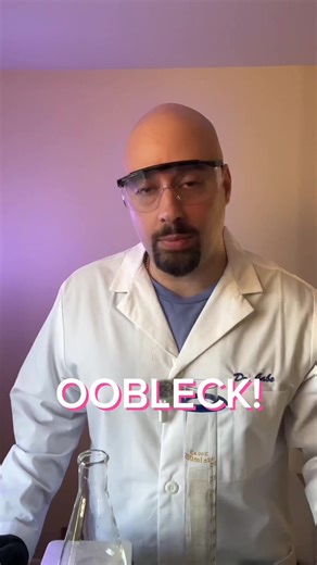 Create your own non-Newtonian fluid at home using cornstarch and water! We mixed one and a half cup of cornstarch with one cup of water. We ended up sprinkling a bit more cornstarch into the mix to get the right texture. When your Oobleck is the right texture, it should feel like packed clay when it settles to the bottom of a bowl. When you squeeze a piece and break it off, it then liquifies in your hands. When you exert pressure on or squeeze Oobleck, it stays stiff and does not change form. Wh