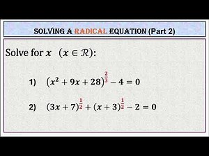 How to solve radical equations (step by step) - Part 2