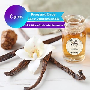 Vanilla Extract Label Template - Printable Gift Sticker, Personalize Custom Editable Canva Template Pro or Canva Print Sticker Labels - Etsy Australia