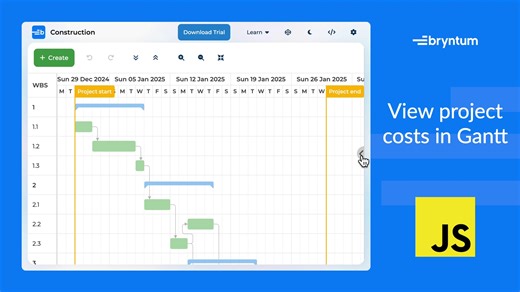 📈🏗️ Managing a construction project? Easily reference total and per-resource costs in the Bryntum Gantt chart! 💬 Do you currently keep financial and timeline info in the same app? 🧑‍💻 View costs: https://bryntum.com/products/gantt/examples/construction/ #js #angular #react #vue | Bryntum