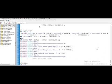 EKSEKUSI PROGRAM A117 B JAVA SCRIPT