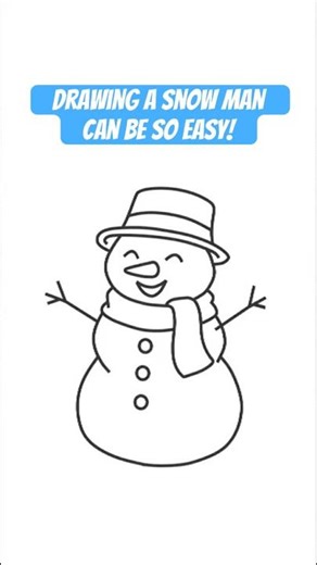 How to Draw a Snowman ❄️ Easy Step by Step
