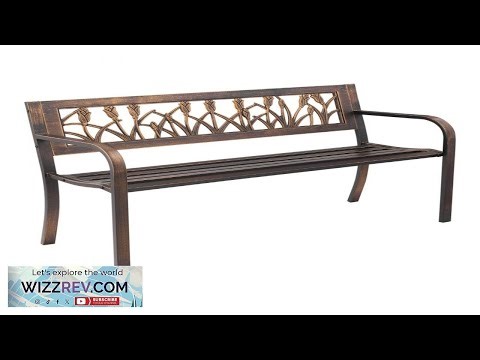 VEVOR Outdoor Bench 50 inch Carbon Steel Metal Frame with PVC Floral
