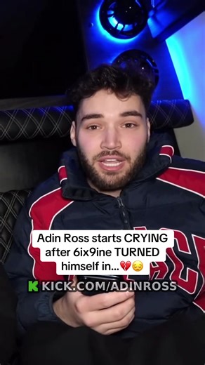 Adin Ross starts CRYING after 6ix9ine TURNED himself in…💔😔 #6ix9ine #adinross #fyp