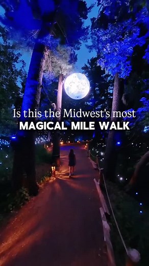 Sara Lesire | Family Travel & Adventure | Midwest & More on Instagram: "🌜 Add this to your Midwest bucket list! ✨ One of the best experiences we had at the Wisconsin Dells this summer was the enchanting night walk known as Aquavia Lumina. ✨Located on the grounds of the Wilderness Resort, this ticketed event is open for the public to visit in the evenings. A one-mile trail leads into a canyon with lighting effects, projections , and music. ✨ This is a beautiful and unique multimedia experience.