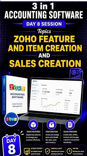 Day 8 | Zoho Features, Item Creation & Sales Creation