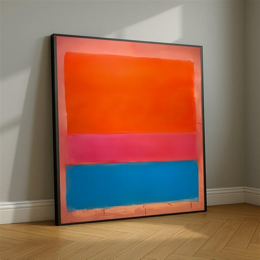 Vibrant Color Block Canvas, Modern Abstract Wall Art, Bold Orange Pink Blue, Contemporary Home Decor, Ready to Hang Canvas - Etsy