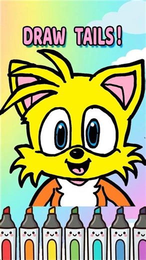 How to Draw Tails from Sonic 🦊💛 Easy & Satisfying! #shorts